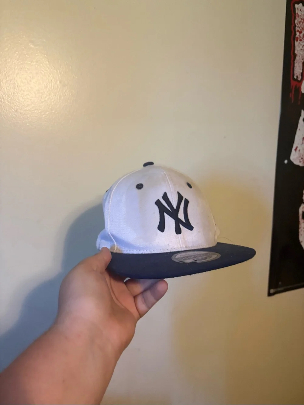 Authentic Snapback Hat with KIPA Sticker - Navy and White